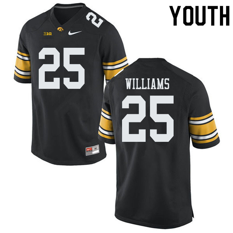Youth #25 Gavin Williams Iowa Hawkeyes College Football Jerseys Sale-Black